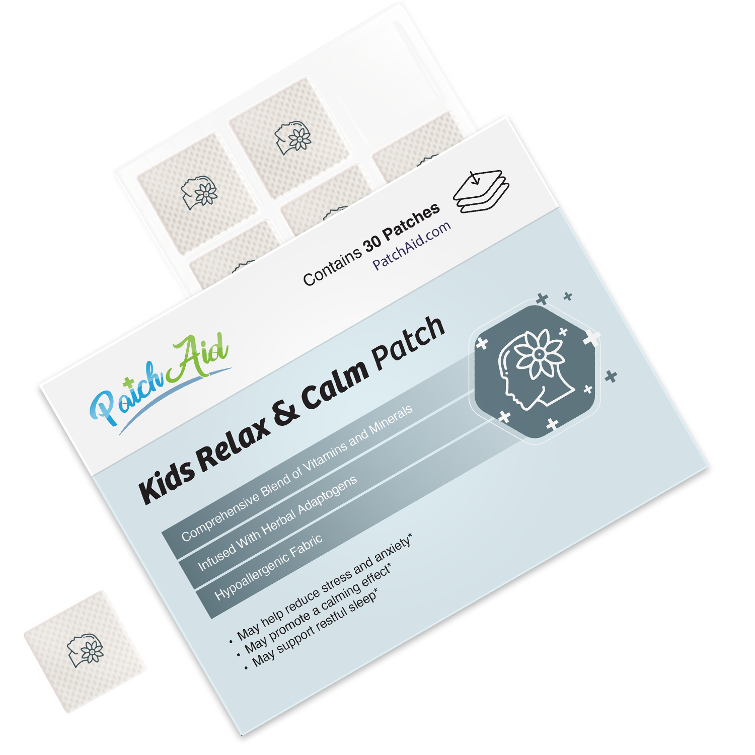 PatchAid - Wholesale Oral Supplement/Vitamin - Kids Relax & Calm Patch - Natural Stress Relief & Relaxation3