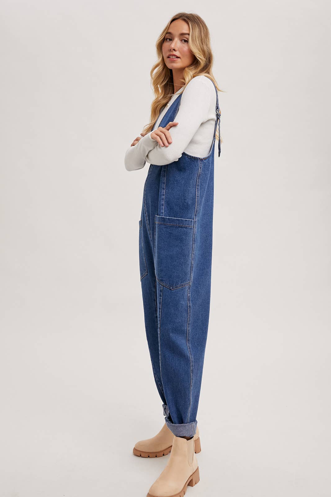 Bluivy - Wholesale Jumpsuit - Women's - DENIM JUMPSUIT IN A RELAXED FIT WITH HAREM LEGS3