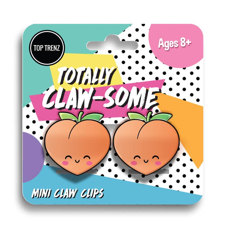 Mini Peach Claw Clips for wholesale by Top Trenz Inc