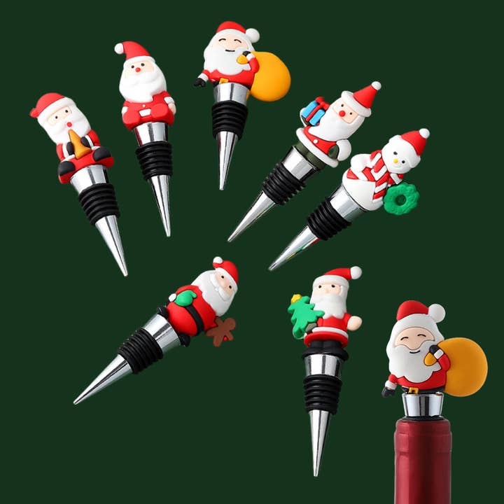 Sostraw & SmartThings - Wholesale Wine Stopper - Christmas Bottle Stopper - Funny Santa Claus - 7 models9