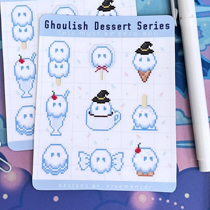 Ghost Desserts Sticker Sheet for wholesale by Pixemancer