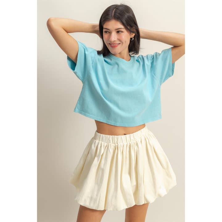 HYFVE - Wholesale Shirt - Women's - DZ25A903-Washed Cropped T Shirt