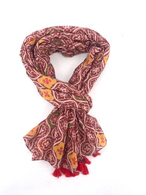 Maison Unik Accessoires - Wholesale Scarf - Women's - Scarf, Cheche, or Pareo 100% Indian Cotton Blockprint - Women2