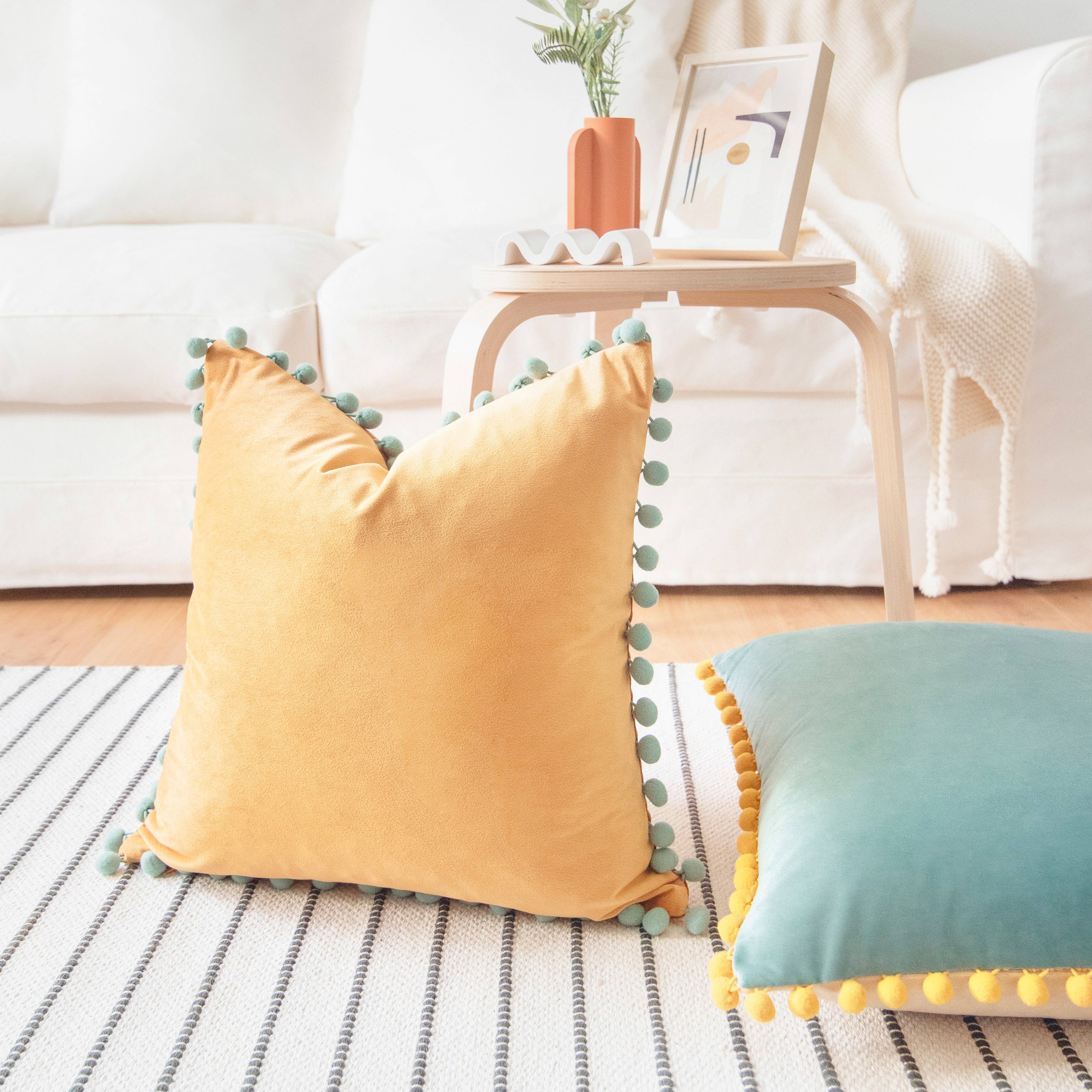 Monday Moose - Wholesale Throw Pillow Cover - Colibri Pillow Covers (2-Pack) - Orange/Teal7