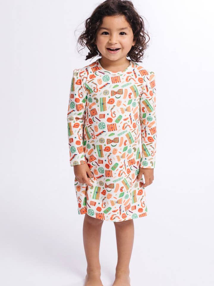 Pasta Festa Organic Pima Cotton Dodo Dress for wholesale by Dodo Banana