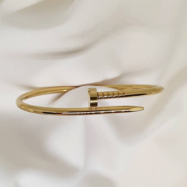 LAUVEA BOUTIQUE - Wholesale Cuff Bracelet - DALIA stud ring - gold/Size 14