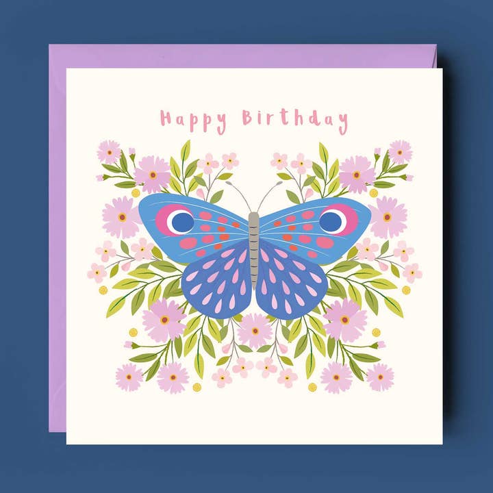 Klara Hawkins - Wholesale Birthday Card - Happy Birthday Female Butterfly Card2
