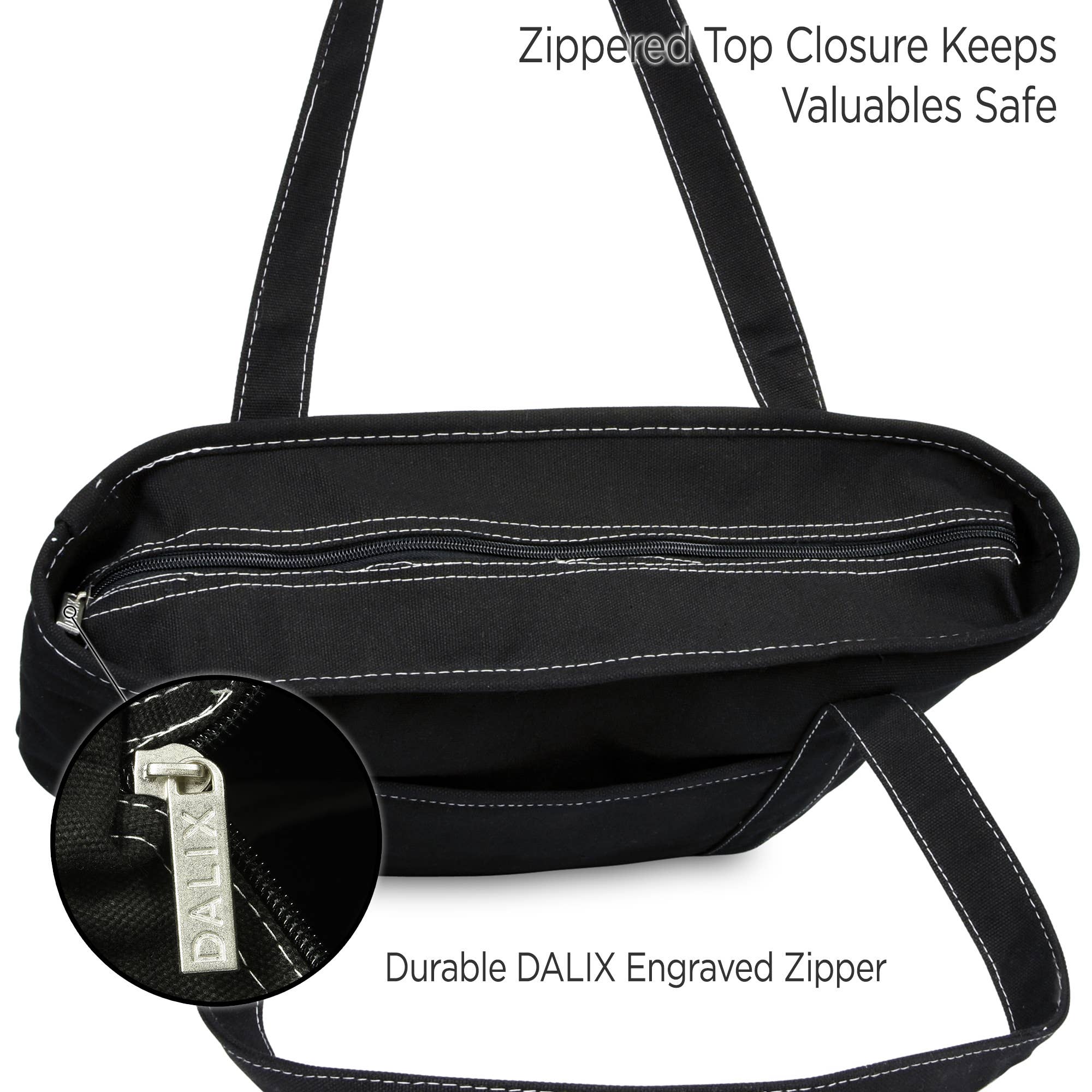 Dalix – wholesale Tote bag – Women's – DALIX 20" Solid Color Cotton Canvas Shopping Tote Bag7