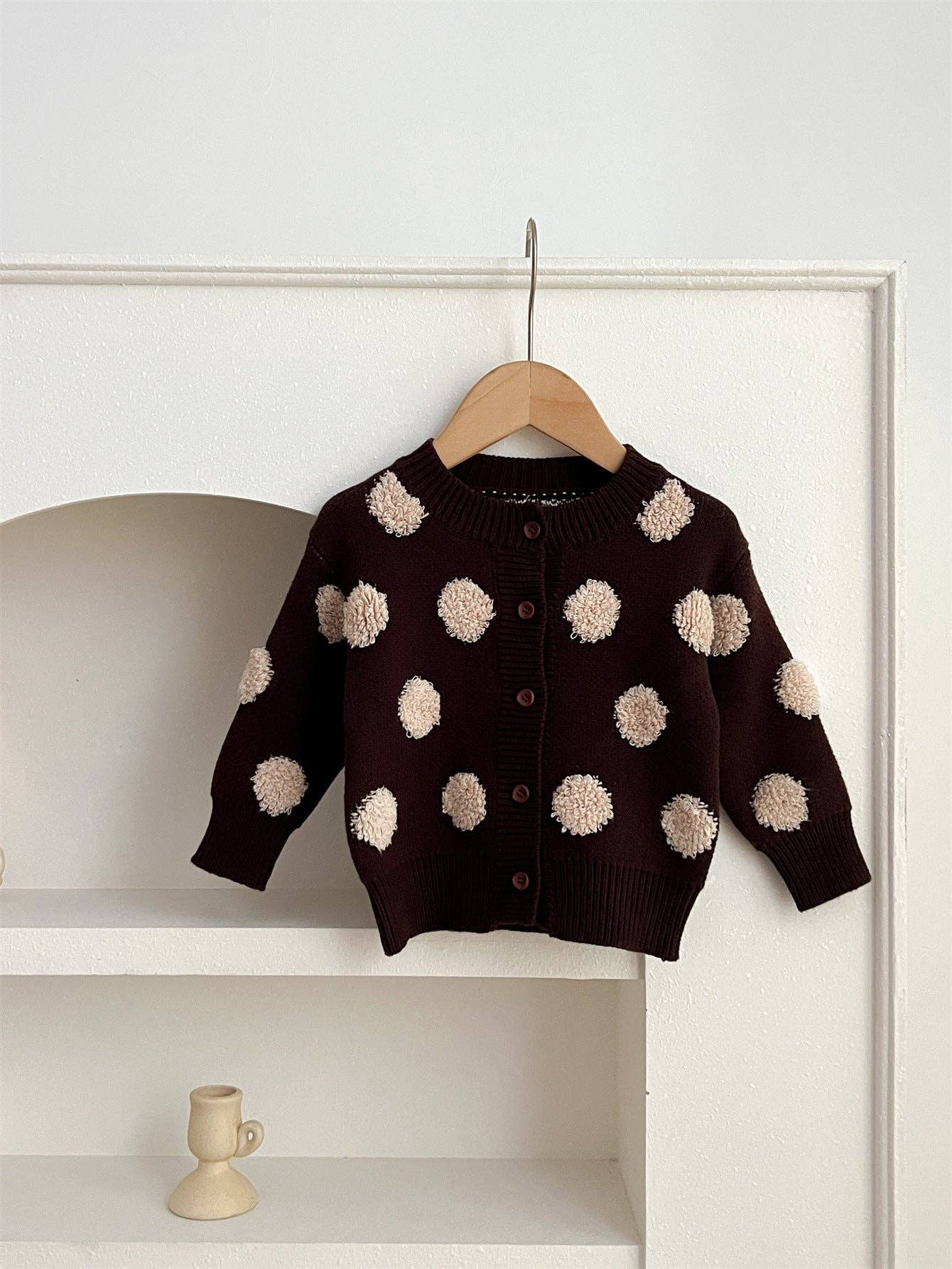 MyKids-USA® - Wholesale Cardigan - Baby - Children Polka Dots Knitted Cardigan For Spring Sweater1