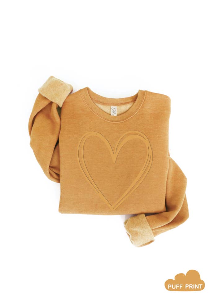 OAT COLLECTIVE - Wholesale Graphic Sweatshirt - Women's - HEART PUFF Graphic Sweatshirt9