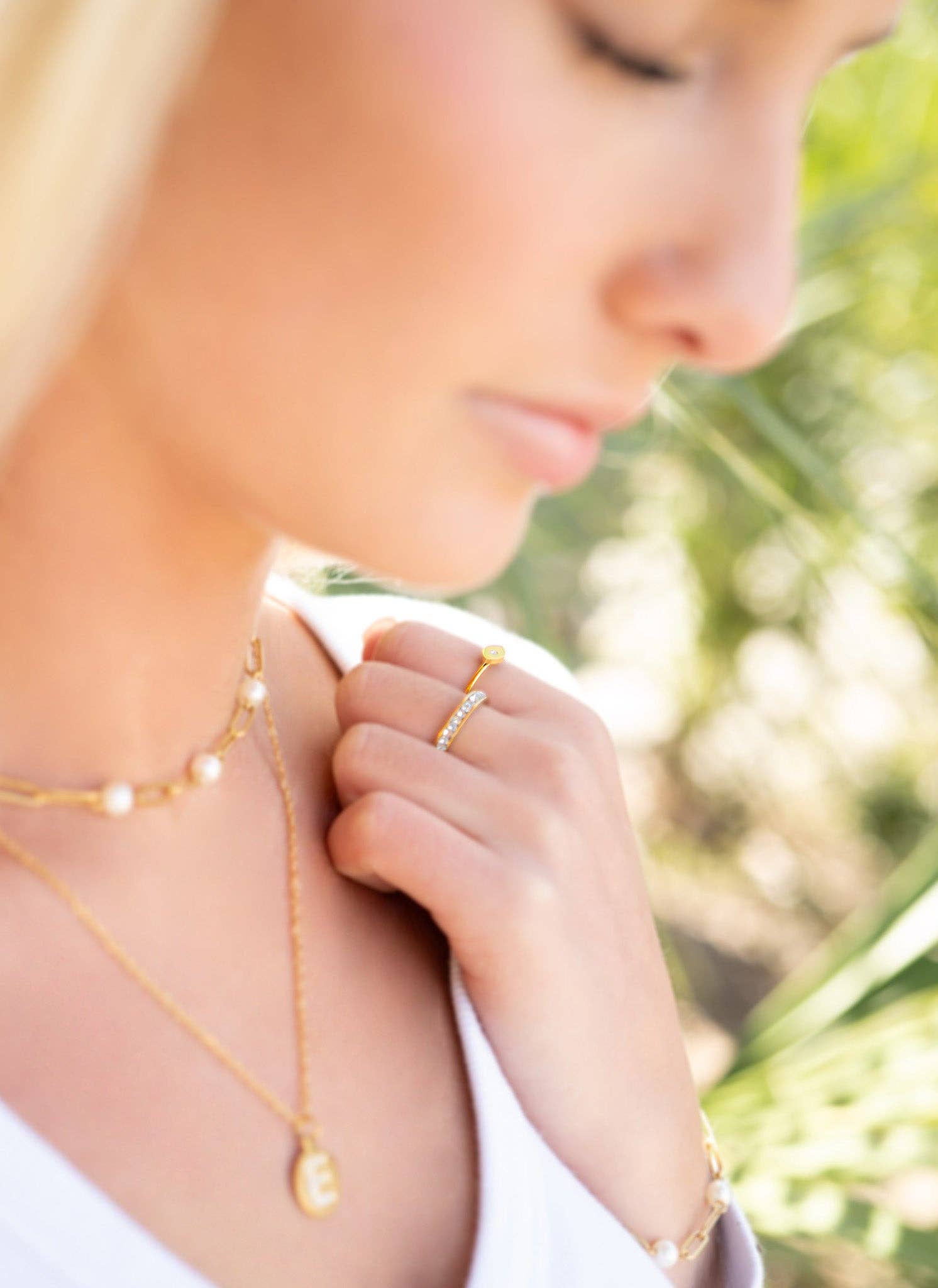 WJW - Wholesale Link & Chain Necklace - 18K Gold PVD Steel Station Pearl Paperclip Chain Necklace7