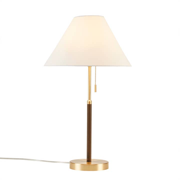 Olliix - Wholesale Accent/Desk Lamp - Mid-Century Pull Chain Table Lamp, Gold Brown4