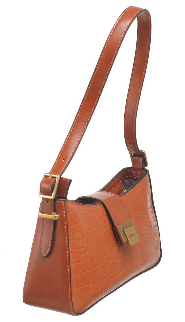 Bessie London - Wholesale Crossbody Bag - Women's - CROC BAGUETTE BAG1