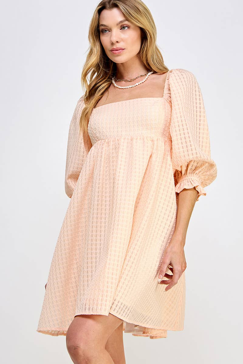 Sweet Lemon - Vente Robe – femme - Robe Babydoll Texturée Blushing Bloom5