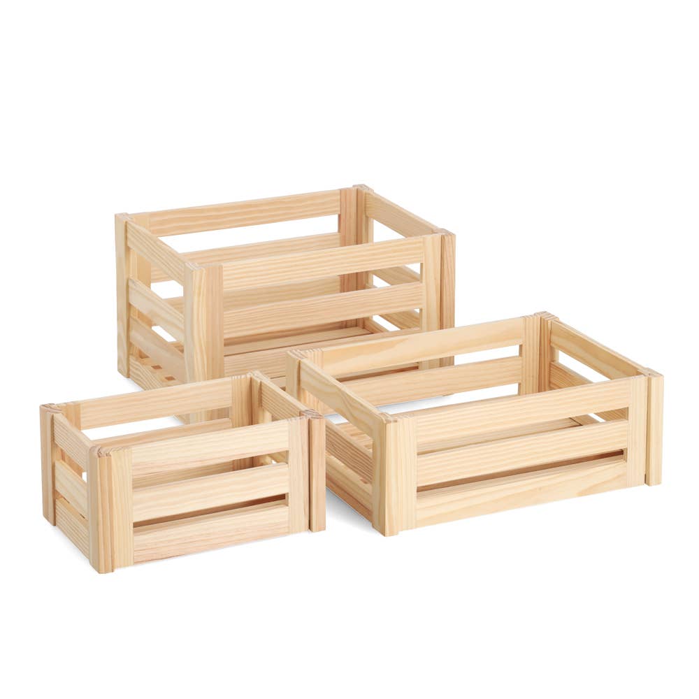 light brown Storage box 'Leisten', pine for wholesale on Faire7