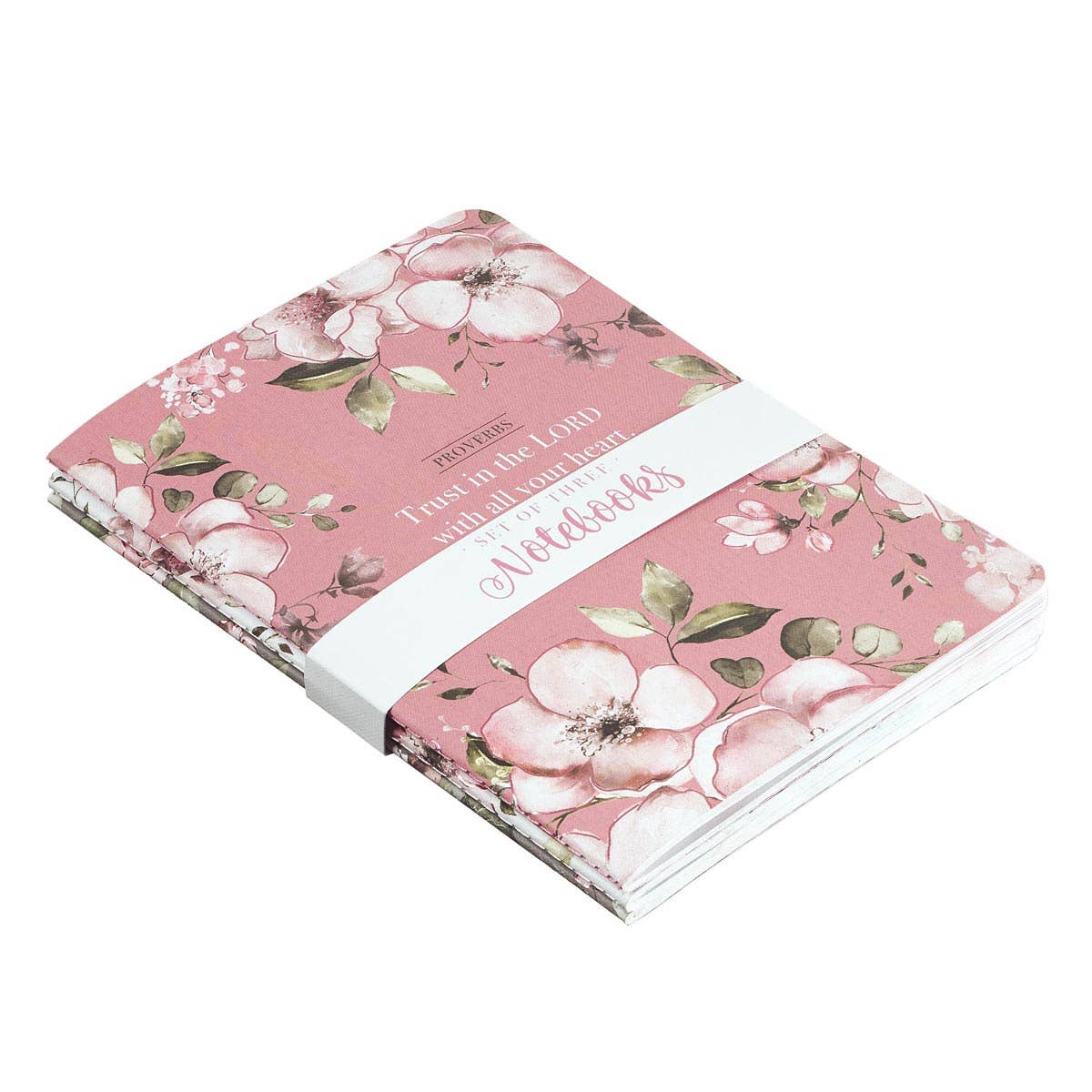 Christian Art Gifts - Wholesale Notebook - Notebook Set 3pc MD Pink, White Prov. 3:5, Gray3