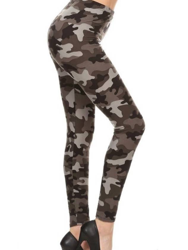 3x5x EXTRA CURVY Leggings mit grauem Camouflage-Print für den Großhandel von Love 4 Leggings