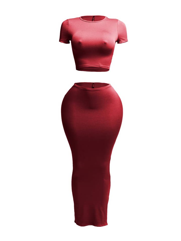 Boswell - Wholesale Top & Skirt Set - Women's - CROP TOP AND LONG SKIRTS SET