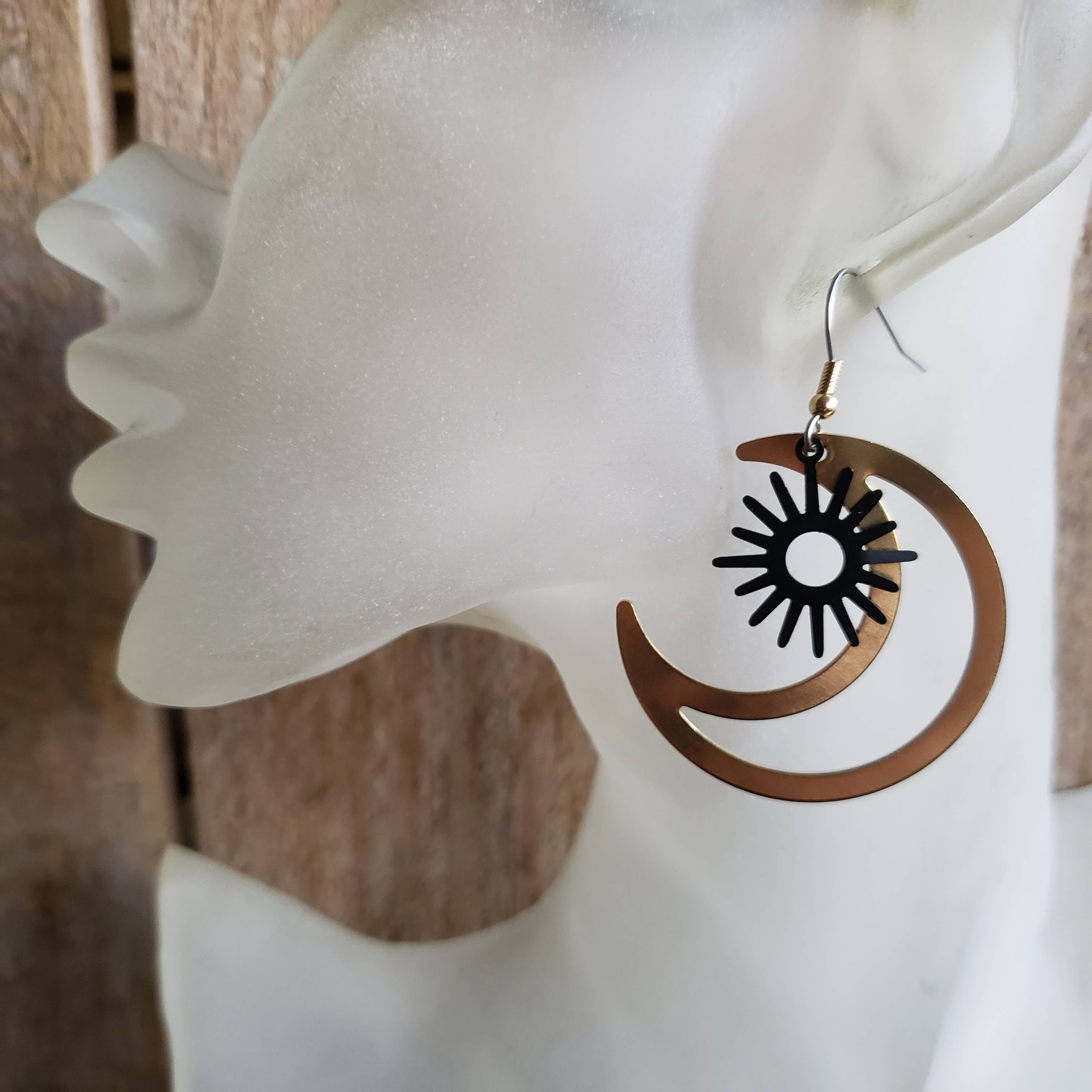 Verdilune - Wholesale Dangle Earrings - Orbit - Celestially Inspired Mixed Metal Statement Earrings2