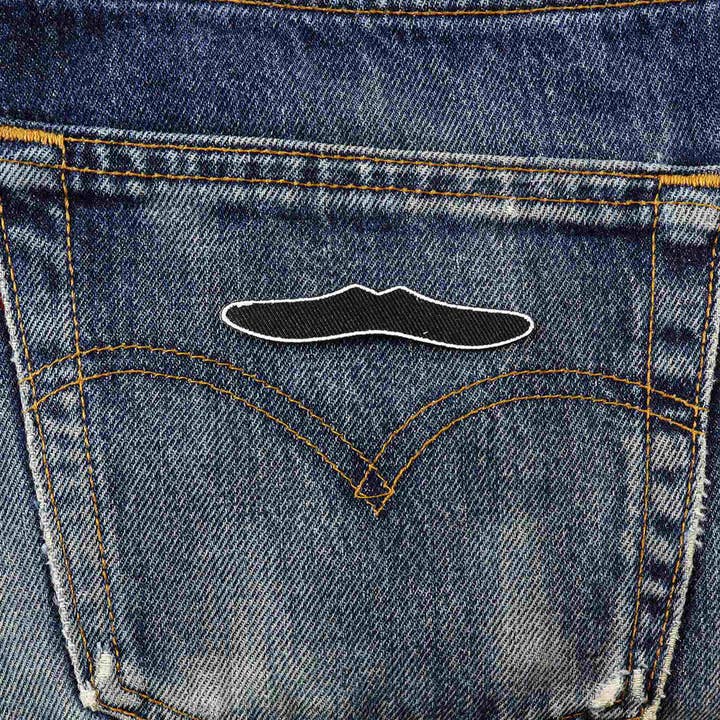 Tribal Trade GmbH - Wholesale Patch - Mustache thin curved mustache sticker patch6
