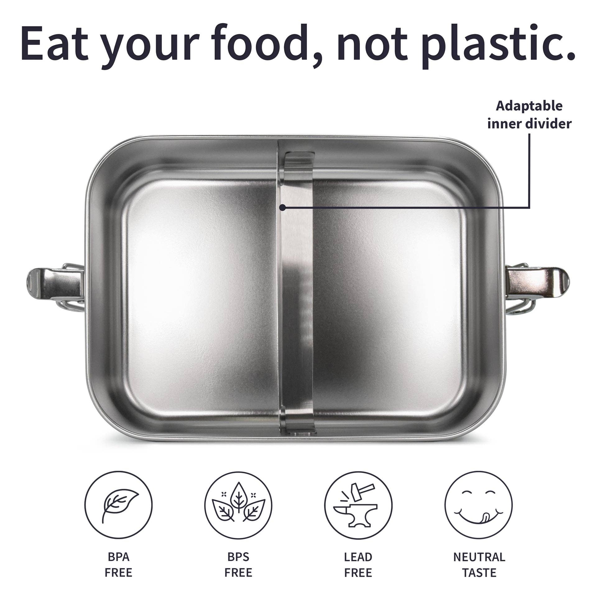 Foresta Cosmetica Organica - Vendita all'ingrosso Cestino/borsa pranzo - Lunchbox in acciaio con coperchio in acciaio da 800 ml1