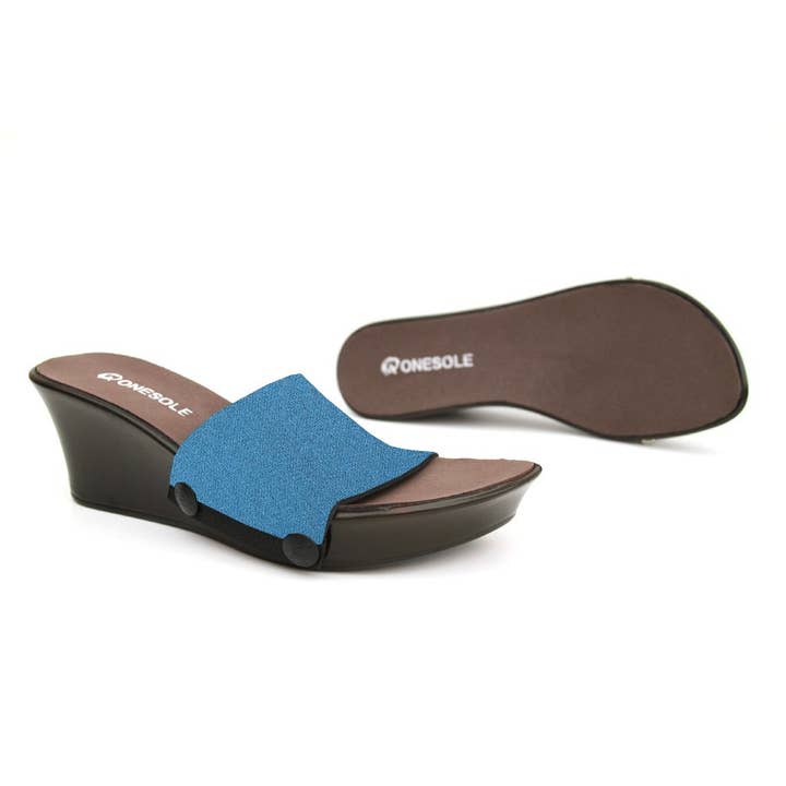 Elegance Cafe Interchangeable Shoe with Turquoise Top for wholesale by Onesole