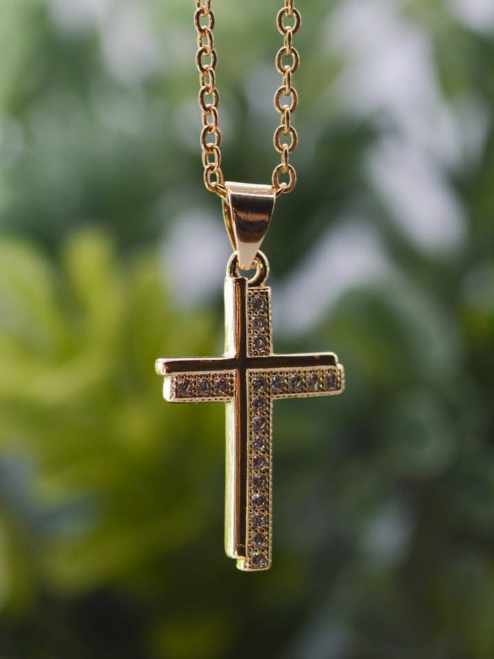 Cross Gold Necklace - Eden Merry Necklace for wholesale by Eden Merry Jewelry by James Lawrence