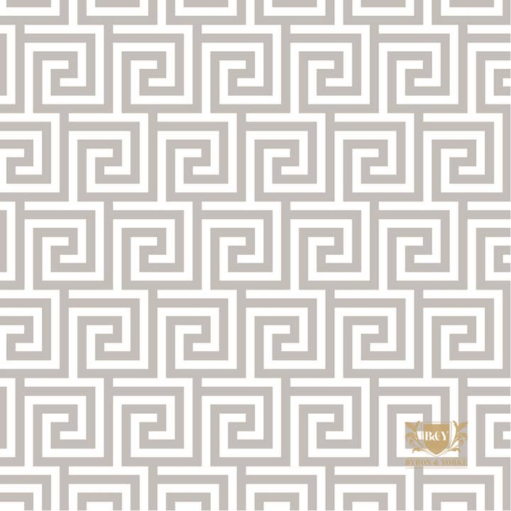 Silver Grecian Key Cocktail Napkin for wholesale by Byron and Yorke