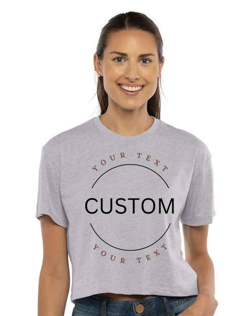 One Nine - Wholesale Screen Printed T-Shirt - Women's -  Custom Text Cropped T-Shirt 3
