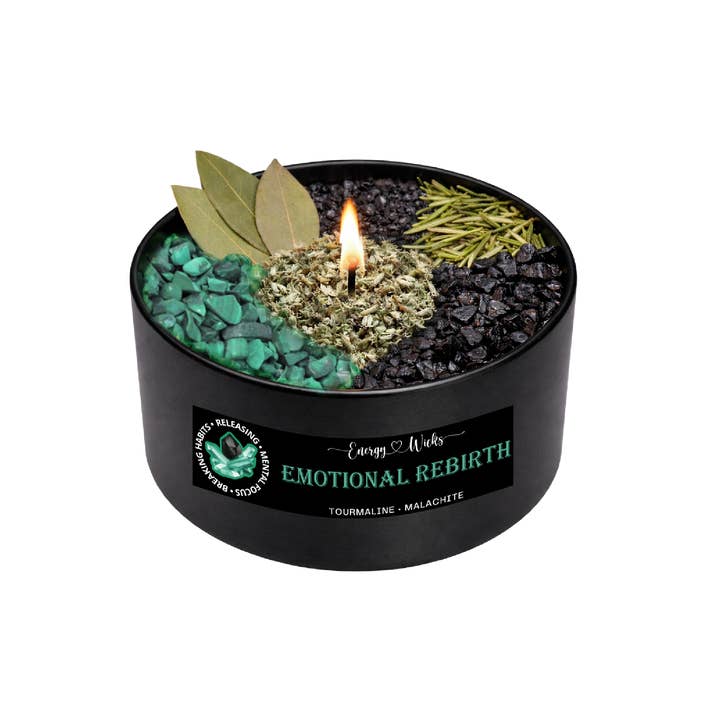 Emotional Rebirth Crystal Candle for wholesale by Energy Wicks
