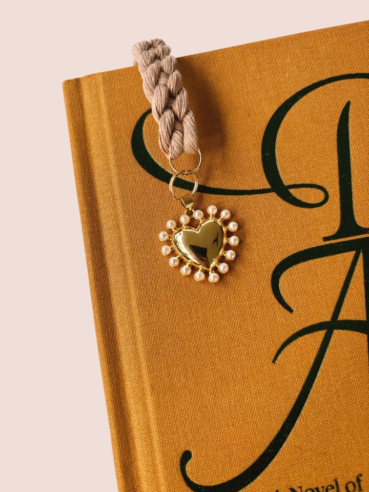 Perlenherz-Charme-Lesezeichen - Valentinstag, Buchgeschenke für den Großhandel von Offhand Fibers