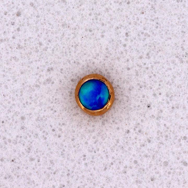 JTW - Wholesale Stud/Post Earrings - Bezel Set Cabochons 14K Threadless End2