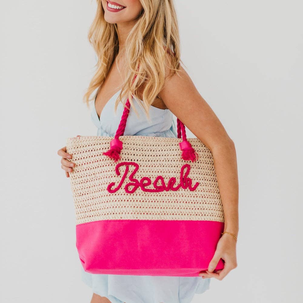 Pretty Simple - Wholesale Tote bag – Women's - Beach Bum Raffia Tote Bag5