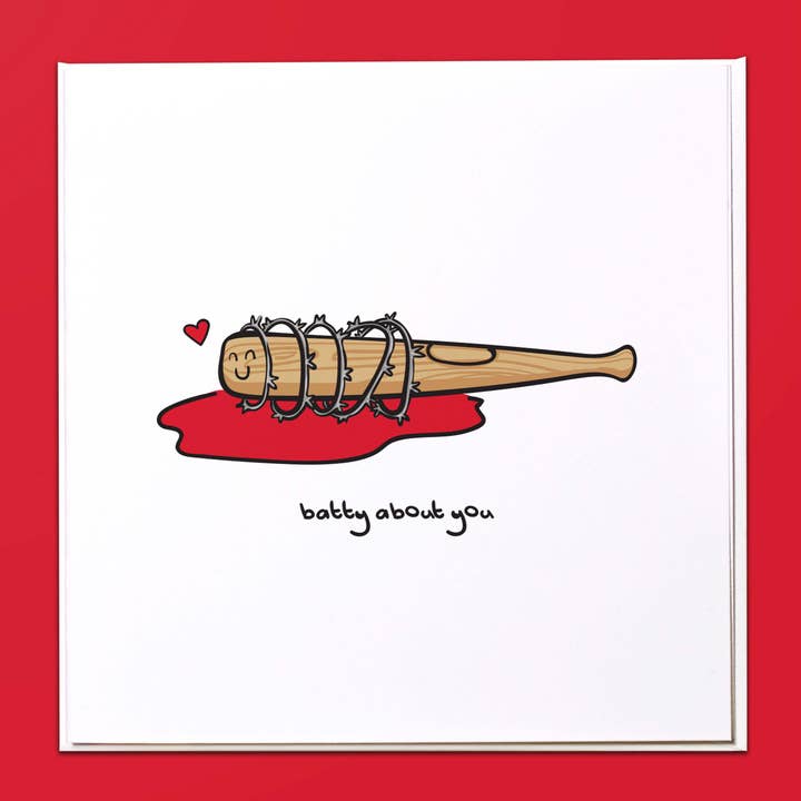 Batty about you (club) Greeting Card for wholesale by The Crafty Giraffe