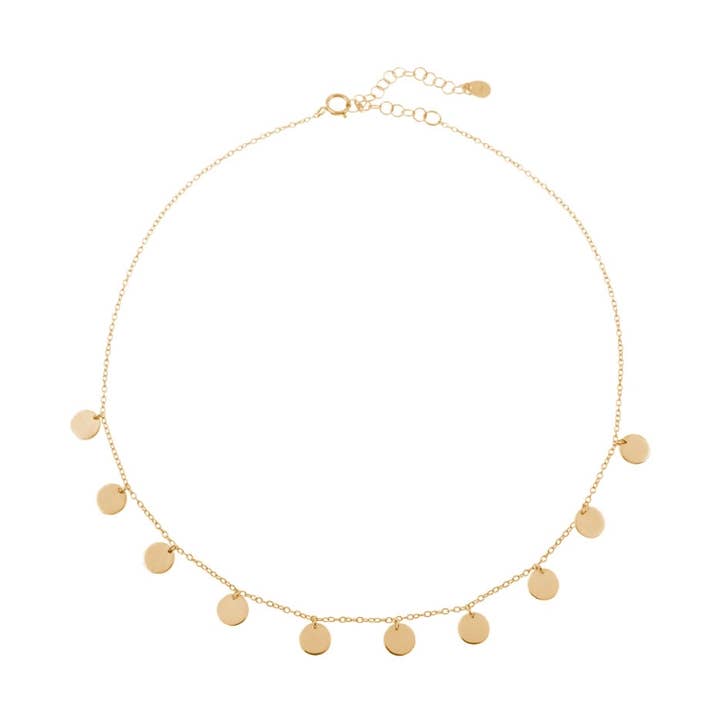 Collar - choker chapas- bañado oro para venta al por mayor de Buganto