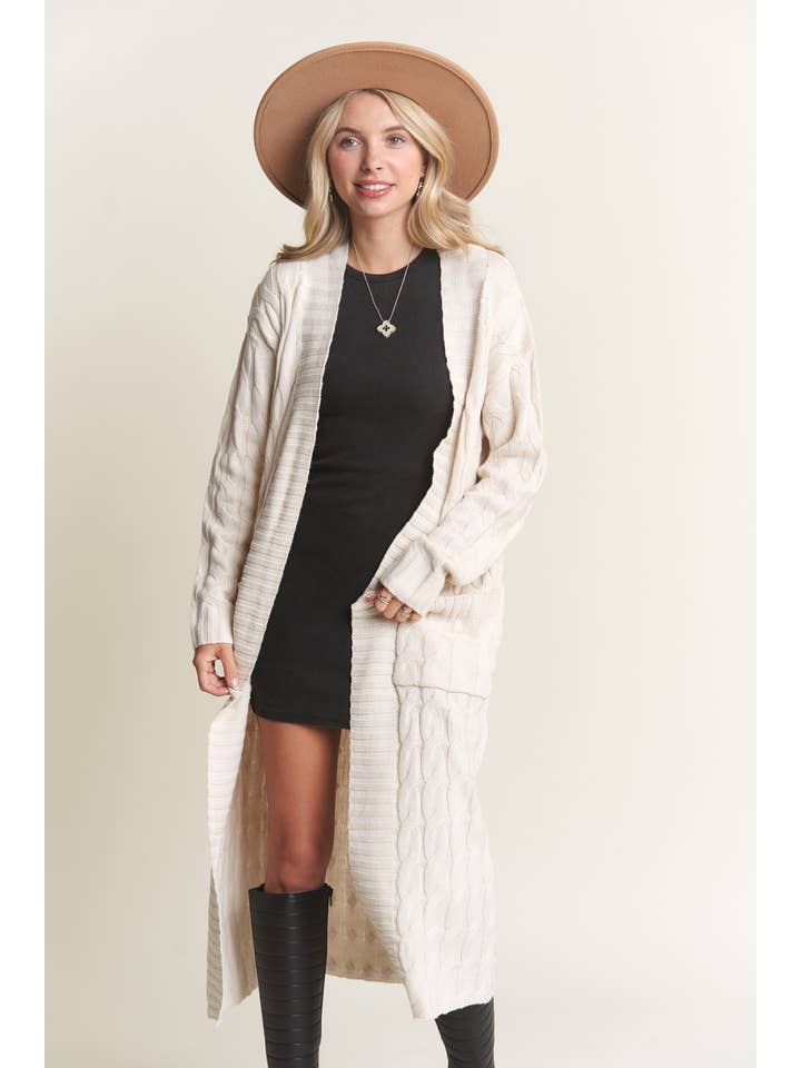 Madelyn – wholesale Cardigan – Women’s – LESW3774 - CABLE KNIT COZY SWEATER CARDIGAN0