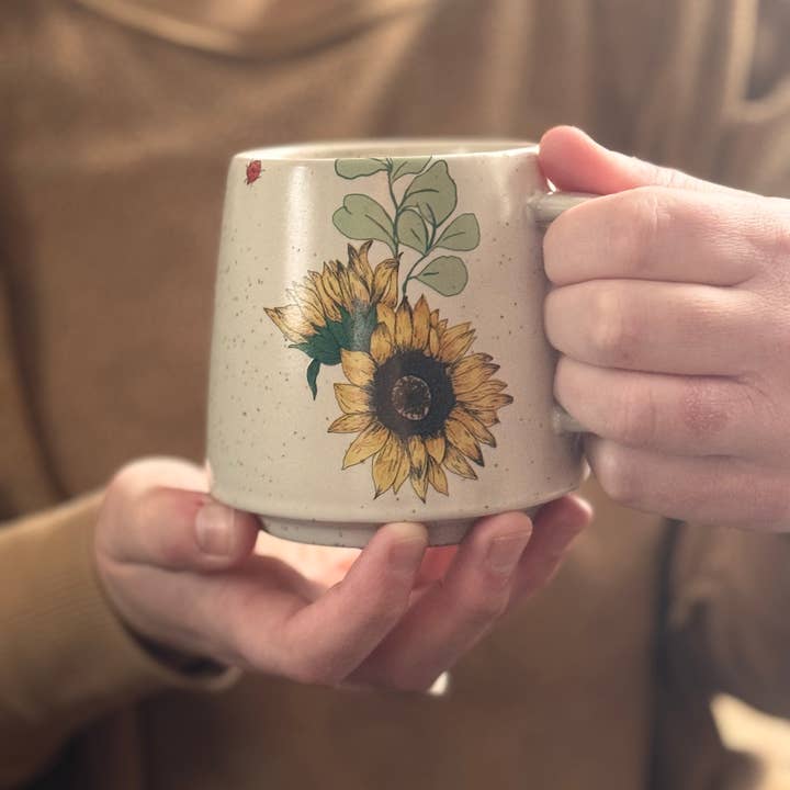 Artsy Em - Wholesale Coffee mug - Savor Sunshine Sunflower Mug1