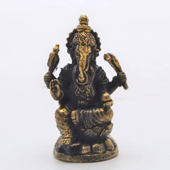 Ciel Collectables - Wholesale Decorative Figurine - 1.25 Inch Tall Ganesh Sitting on Lotus. Hand Crafted0