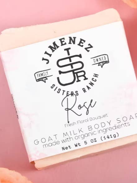 Rose Goat Milk Bar Soap for wholesale by Jimenez Sisters Ranch