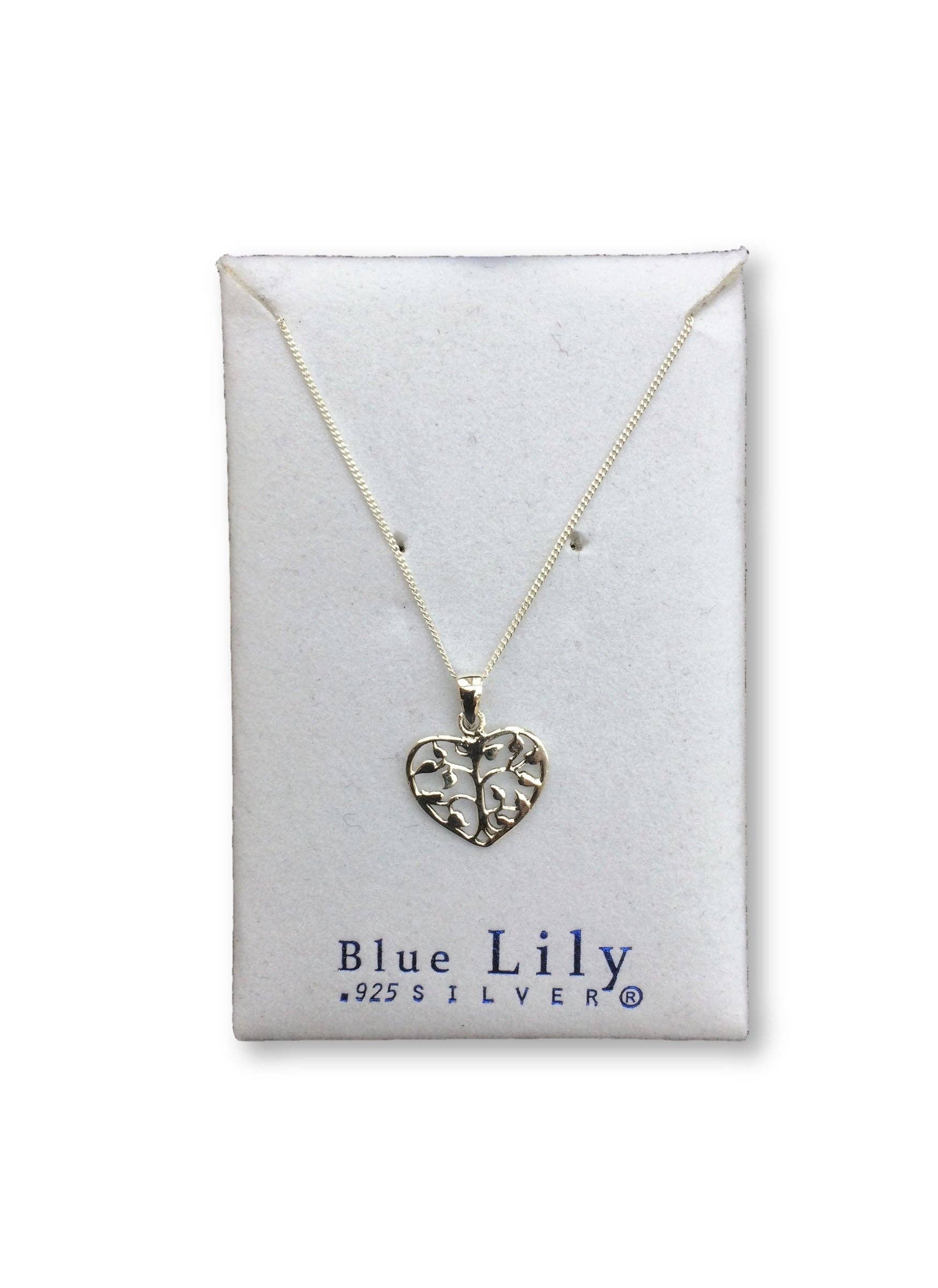 Bluelily925silver – Großhandel Kette mit Anhänger/Charm – P642BC - HERZBAUM-ANHÄNGER AUS SILBER1