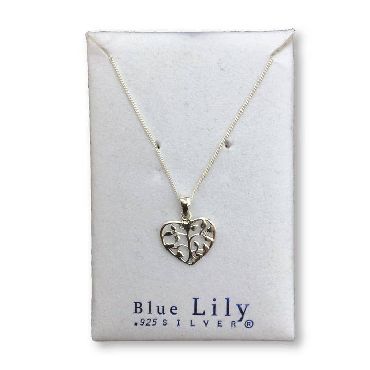 Bluelily925silver – Großhandel Kette mit Anhänger/Charm – P642BC - HERZBAUM-ANHÄNGER AUS SILBER1