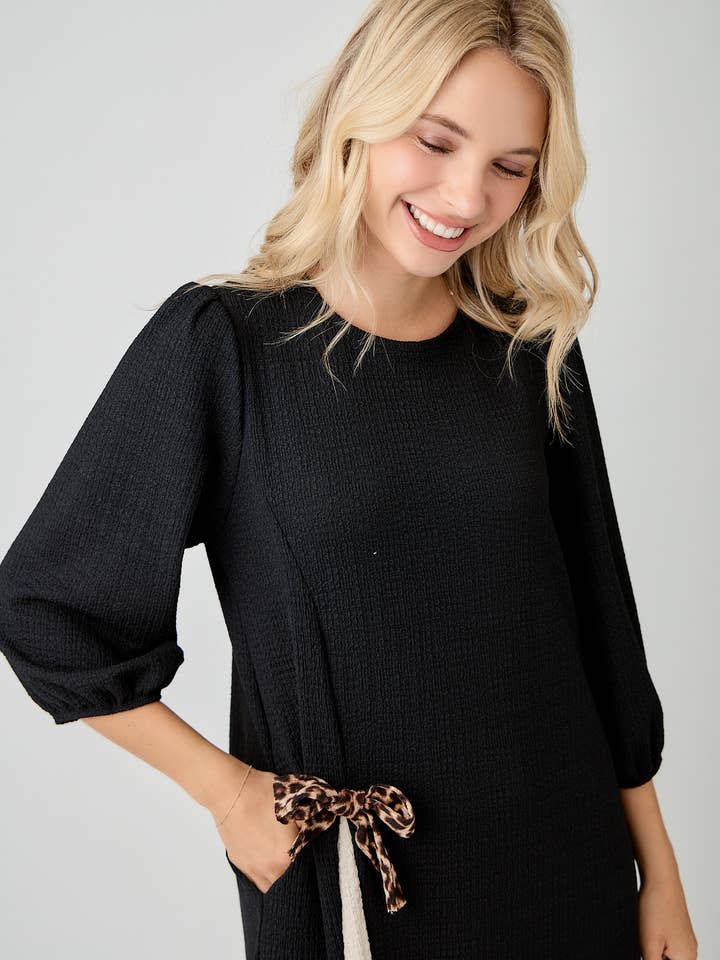 Celeste Clothing - Wholesale Dress - Women's - WOMEN'S MODEST SIDE BOW DRESS WITH PUFF SLEEVES AND POCKETS28