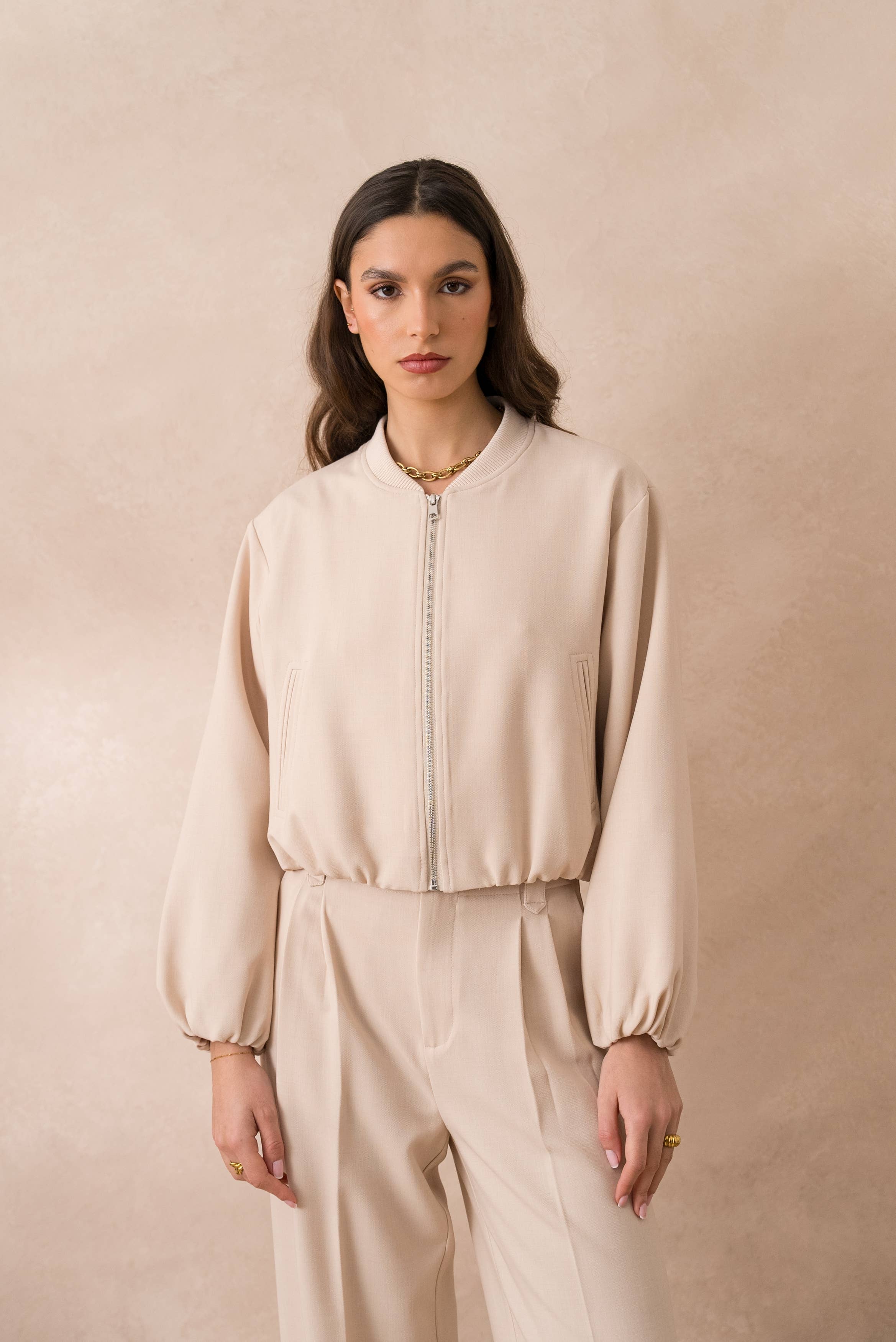 Attentif Paris - Wholesale Bomber Jacket - Women's - [Aura] Short bomber jacket with classic collar23