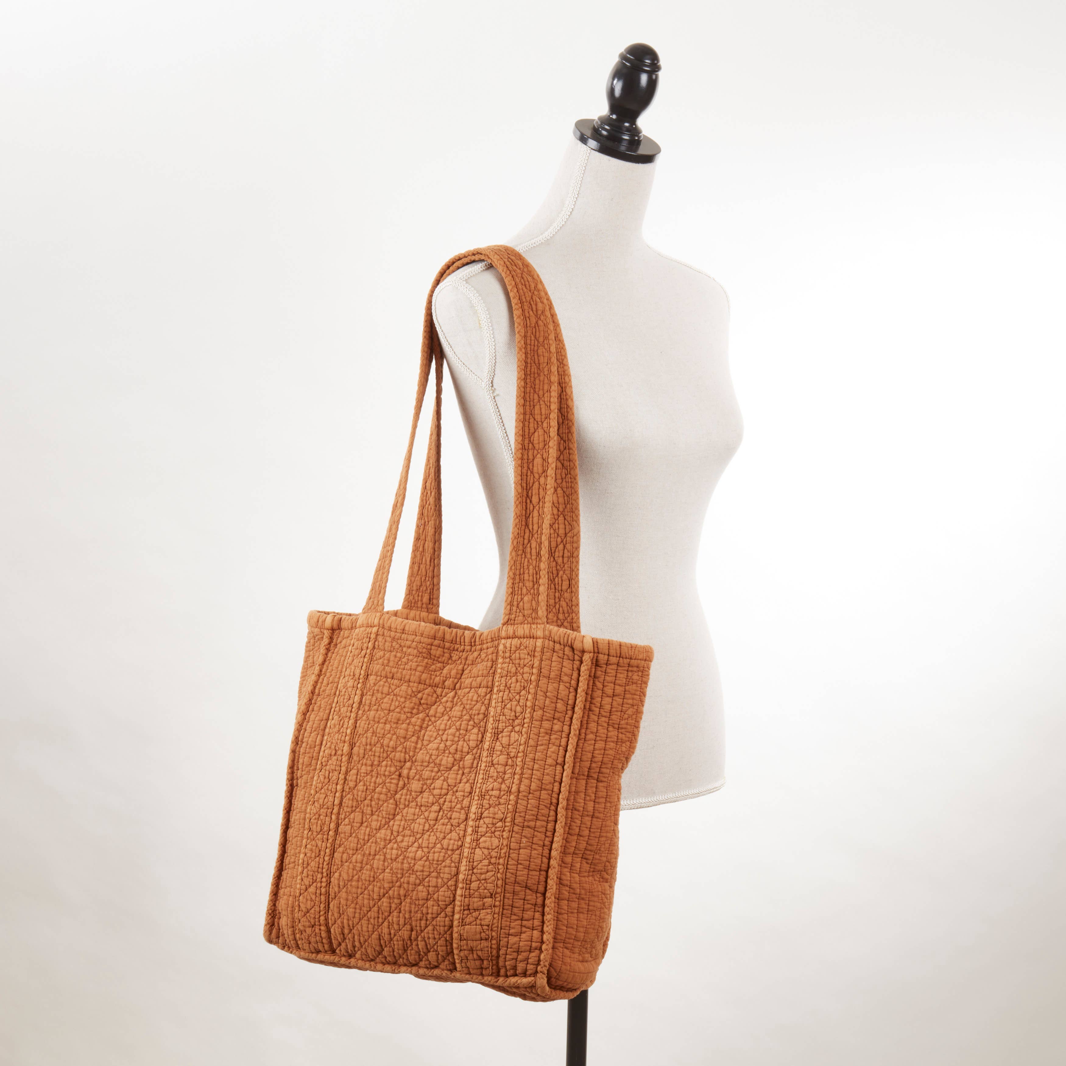Saro Lifestyle - Wholesale Tote Bag - Women's - Soft Cotton Quilted Tote Bag15