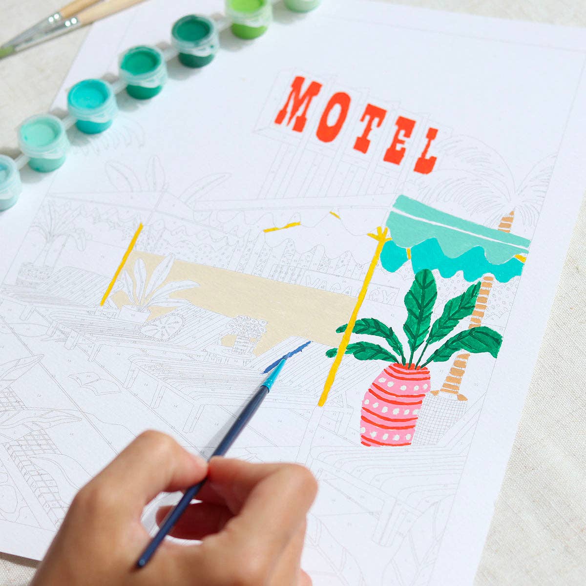La Petite Épicerie - Wholesale DIY Craft Kit - Paint kit by number - The motel pool4