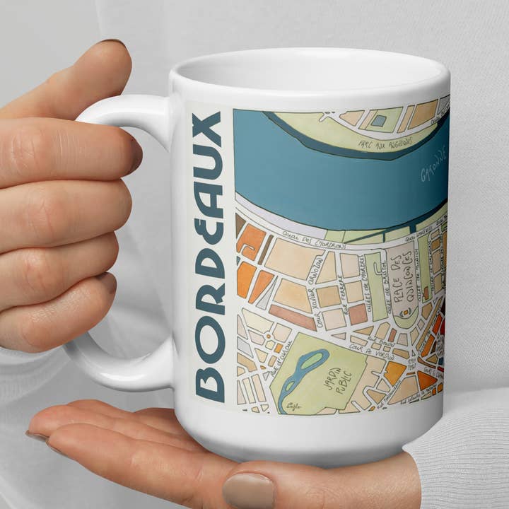 Mug illustré BORDEAUX - Plans de Ville Design pour la vente par EmYLo