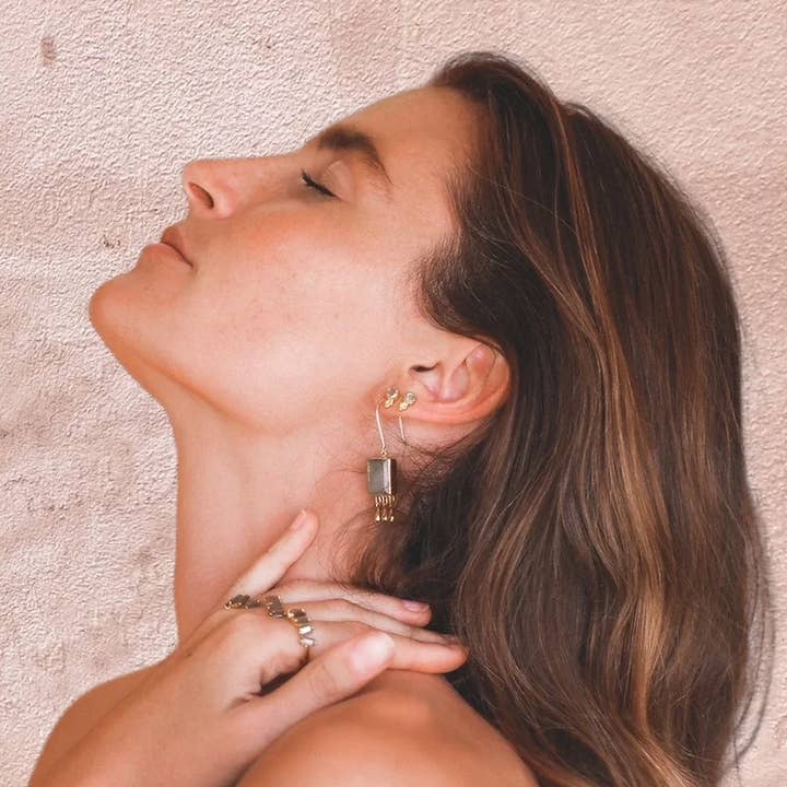 Chandra Collections - Wholesale Stud/post earrings - Asha Labradorite earrings1