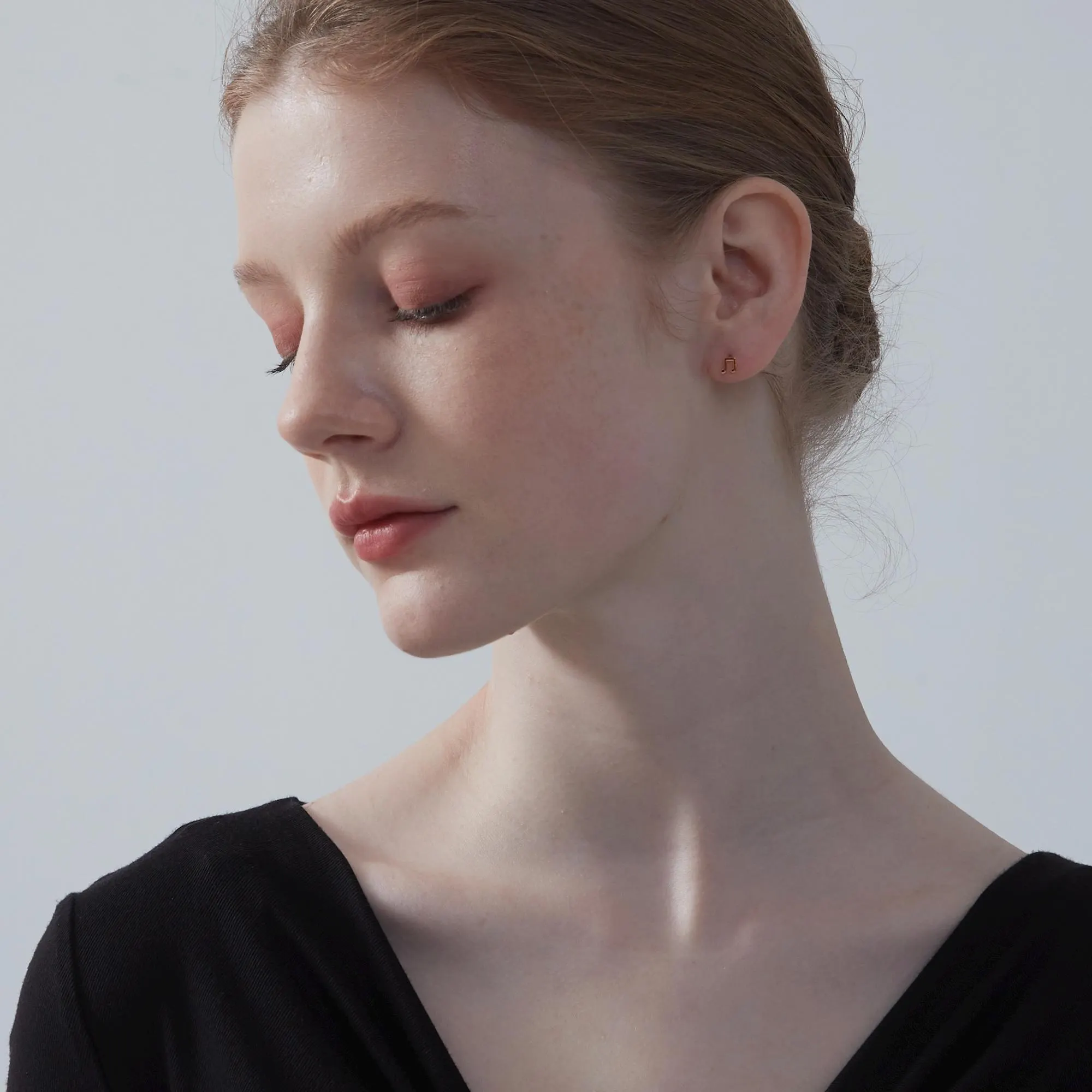 Perimade & Co. LLC - Wholesale Stud/Post Earrings - Asymmetrical Music Note Stud Earrings in Sterling Silver4