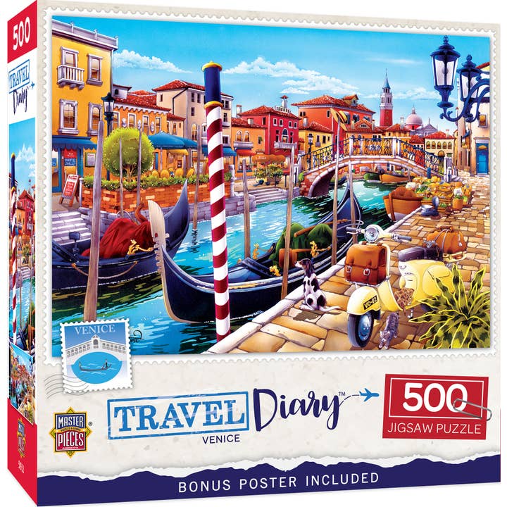 Masterpieces Puzzles - Wholesale Puzzle - Adult - Travel Diary - Venice 500 Piece Puzzle