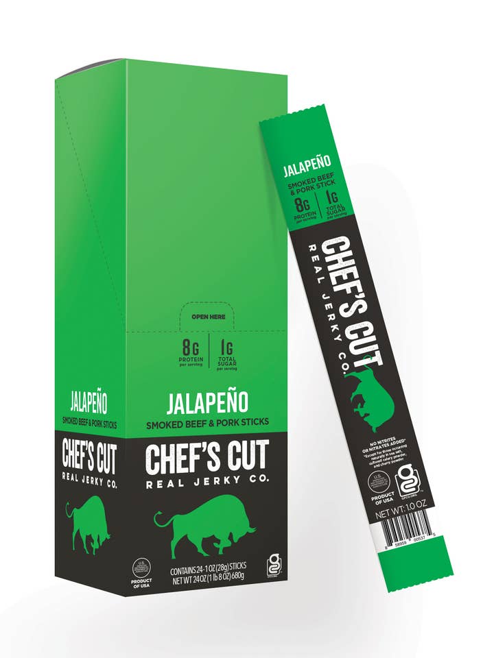 JalapeƱo Snack Sticks for wholesale by KRAVE & Chef's Cut Real Jerky